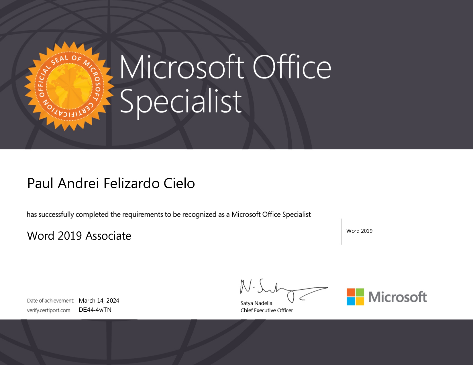 Certification 1